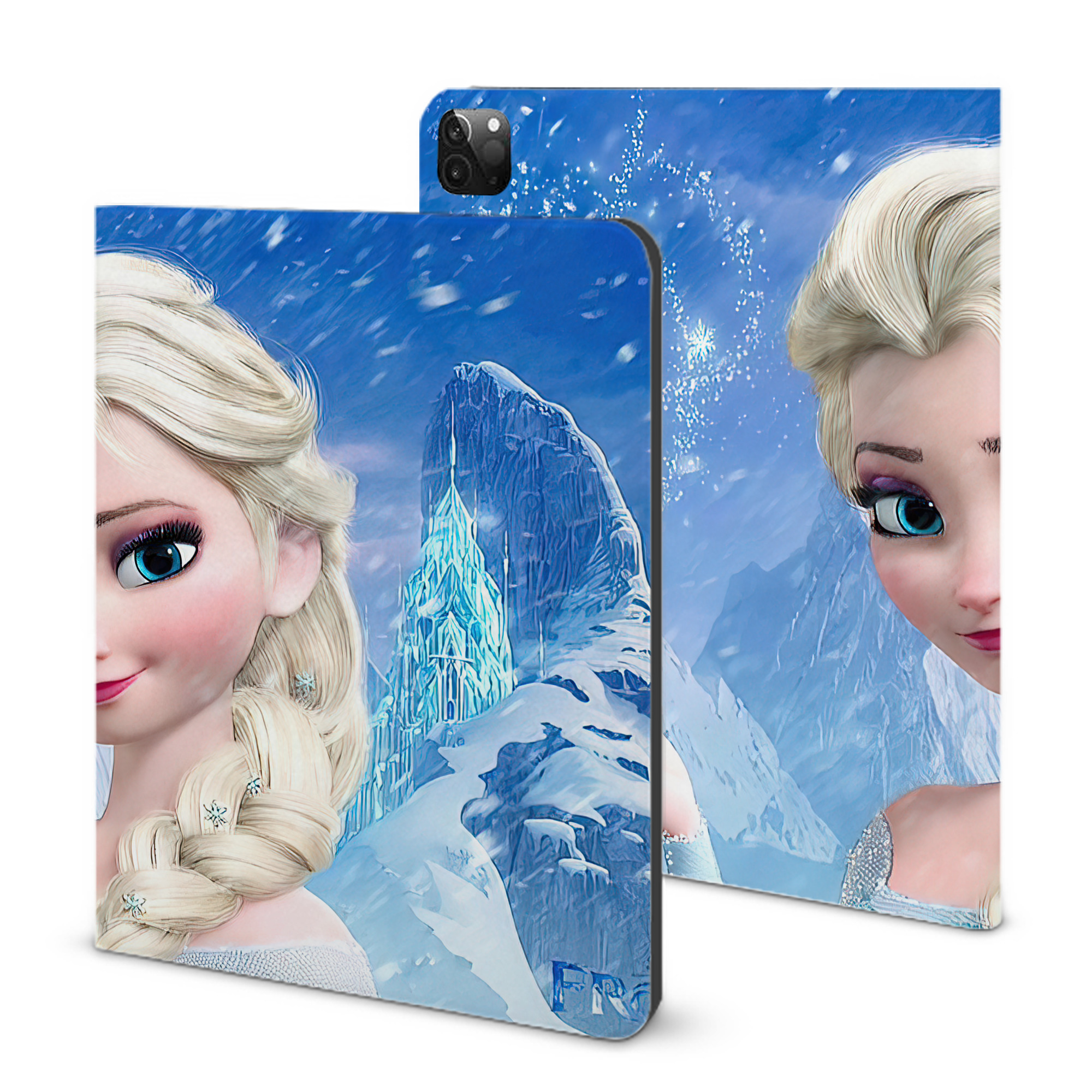 （画像用） アナと雪の女王 アンナ エルサ Frozen Anna Elsa IPadケース ペンホルダー付き ブックスタイルデザイン